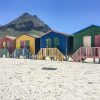 Bunte Badehäuschen am Muizenberg Strand